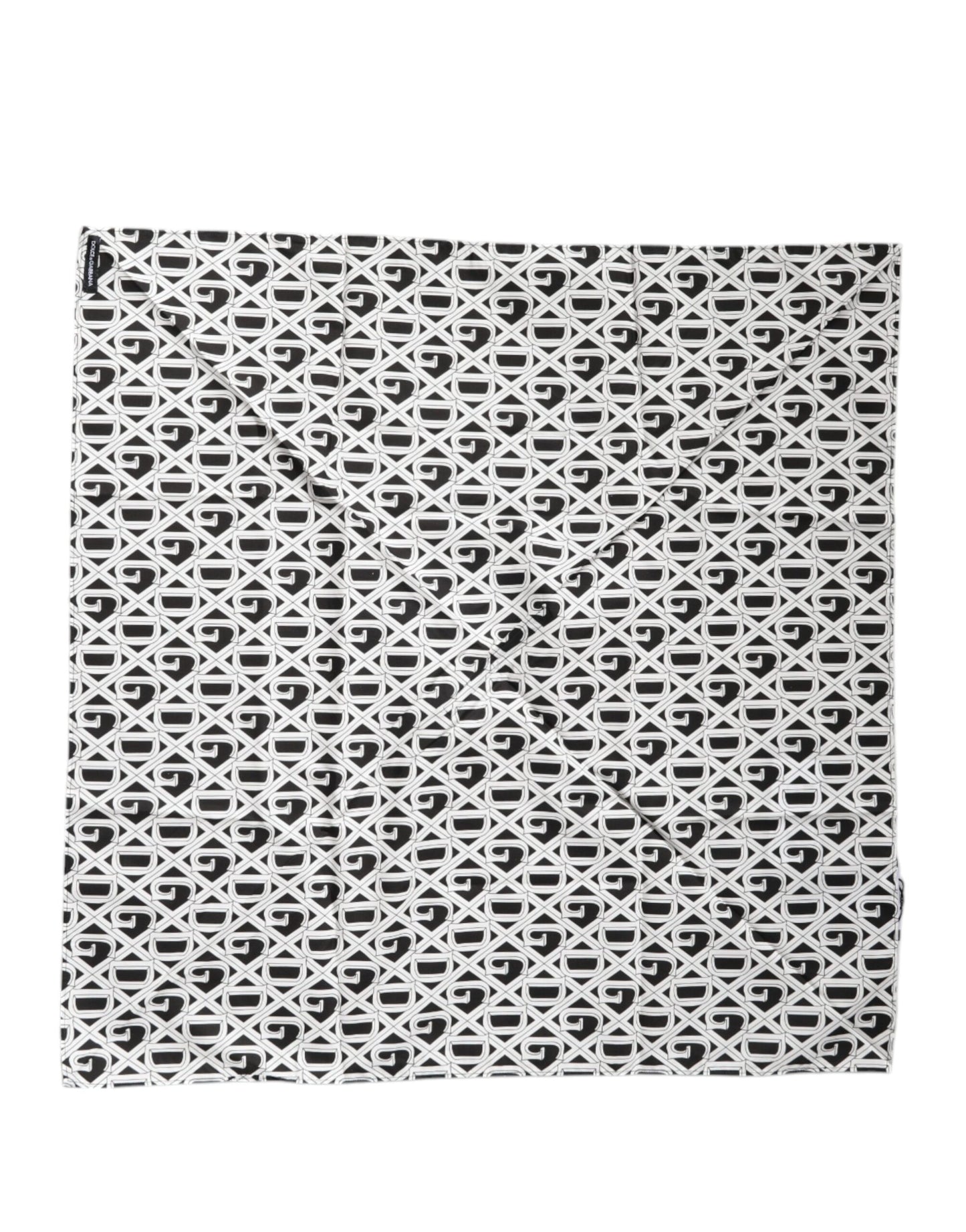 Dolce & Gabbana White Logo Monogram Cotton Bandana Scarf