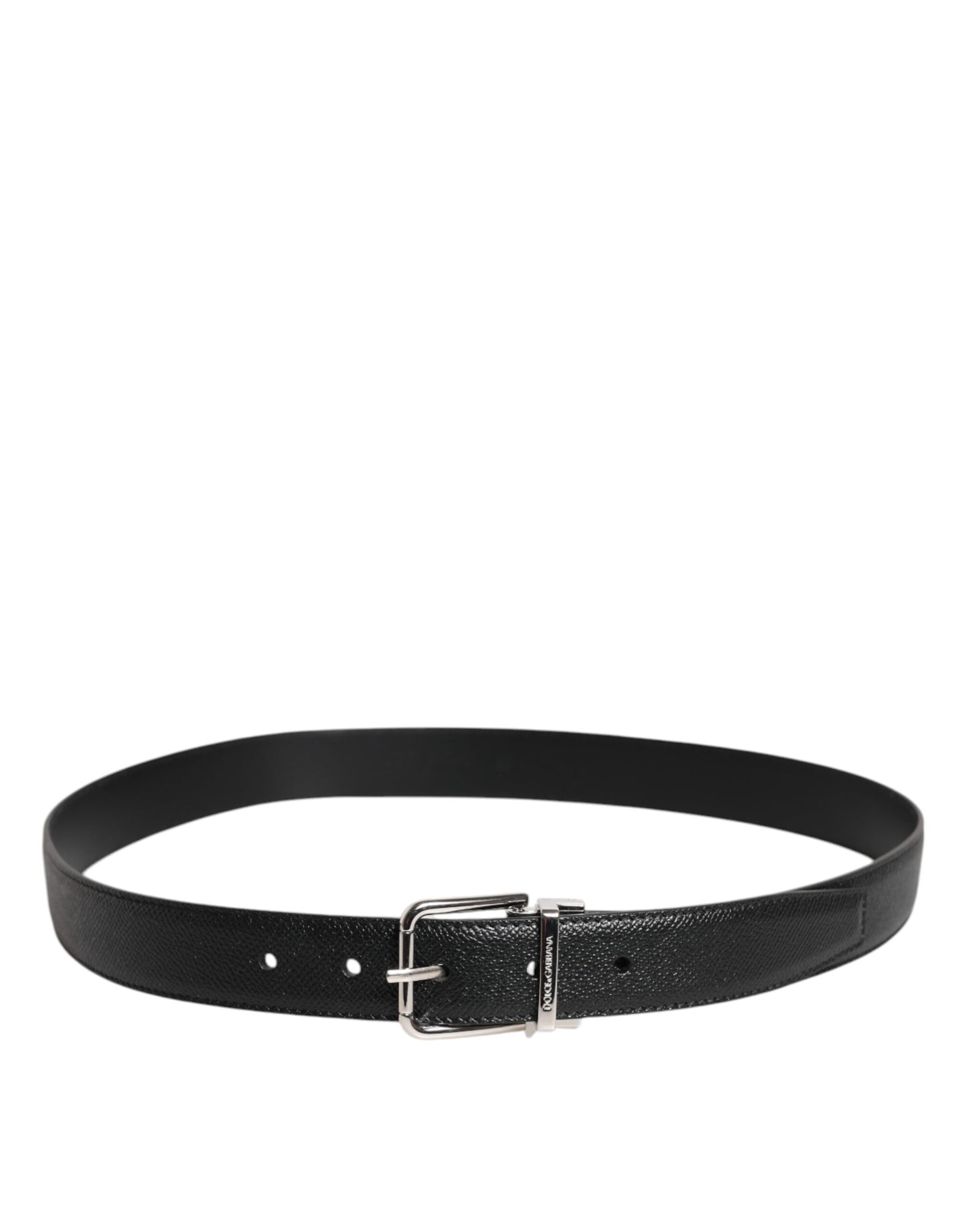 Dolce & Gabbana Black Leather Metal Buckle Classic Belt