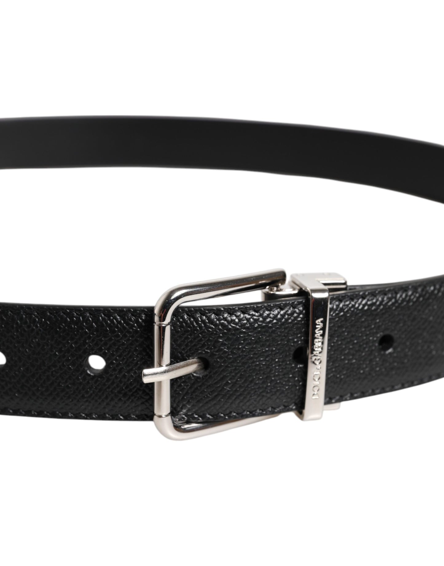 Dolce & Gabbana Black Leather Metal Buckle Classic Belt