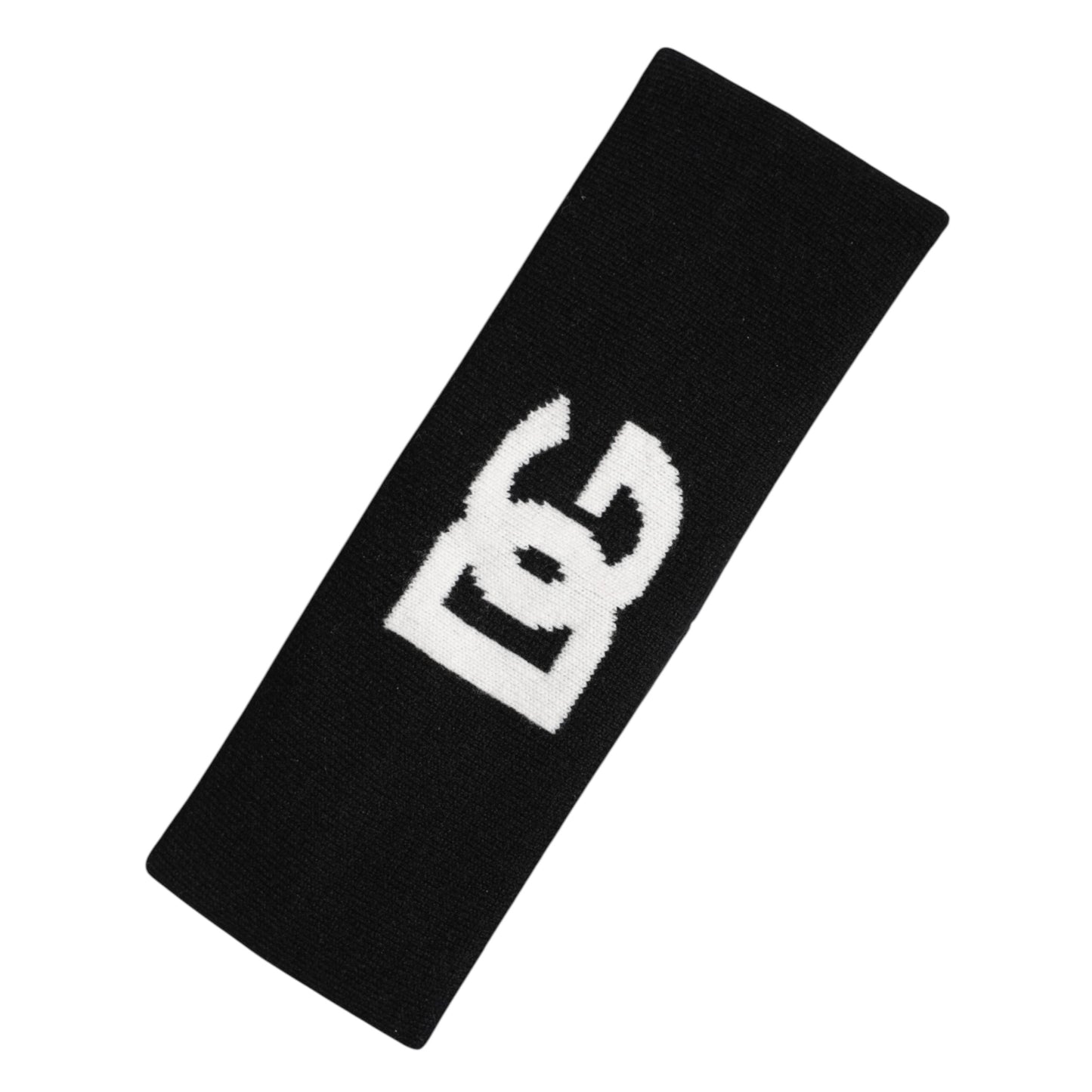 Dolce & Gabbana Black White DG Cashmere Knitted Headband Hat