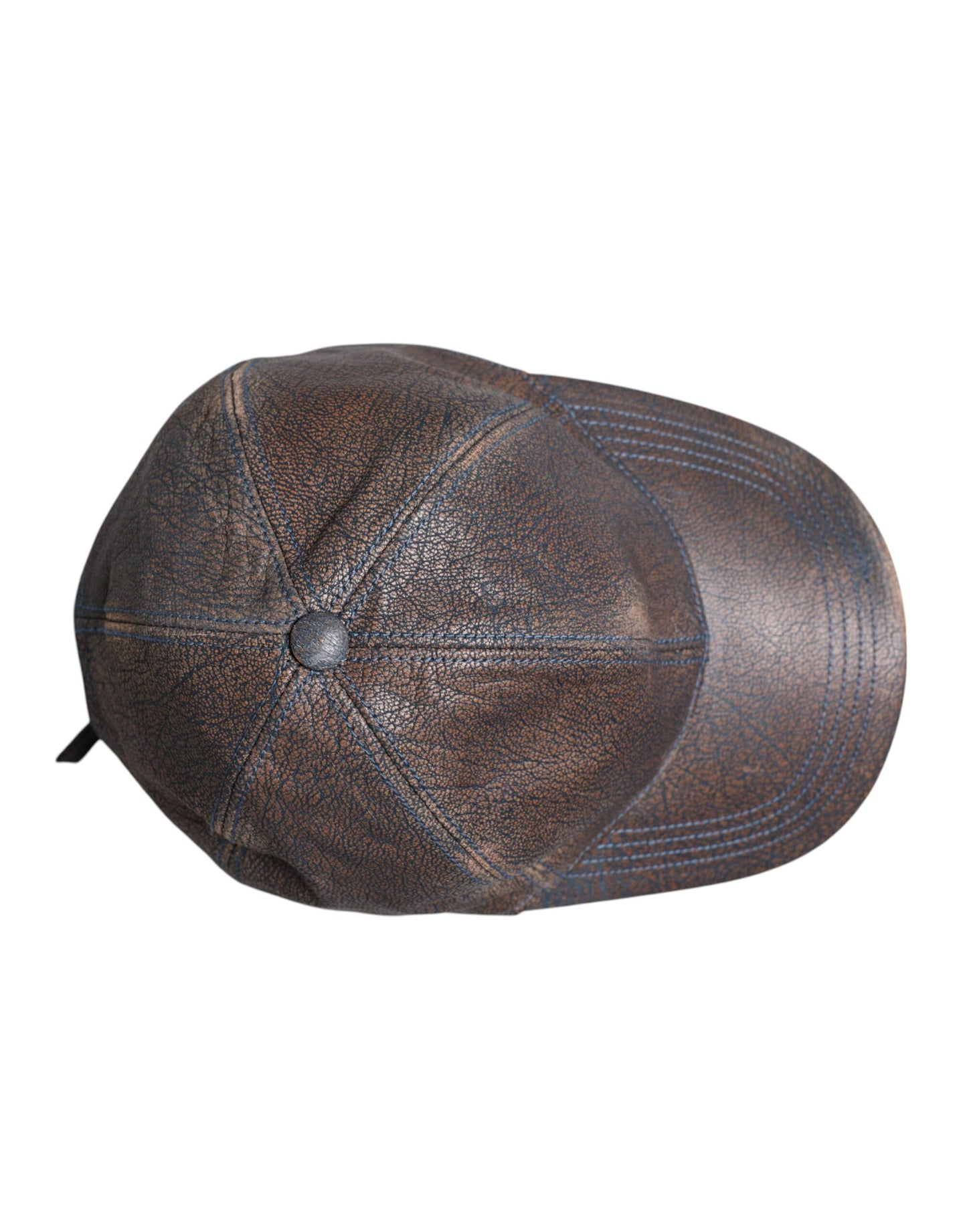 Dolce & Gabbana Brown Goatskin Leather Baseball Cap