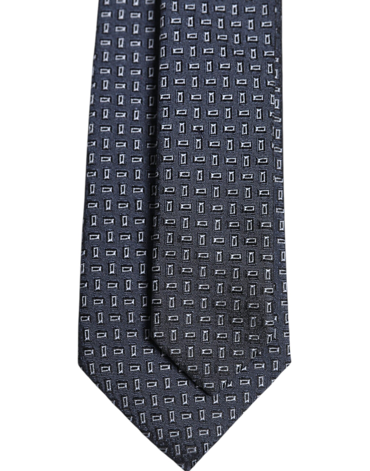 Dolce & Gabbana Dark Blue Patterned Silk Adjustable Tie