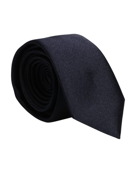 Dolce & Gabbana Dark Blue Silk Adjustable Necktie Tie