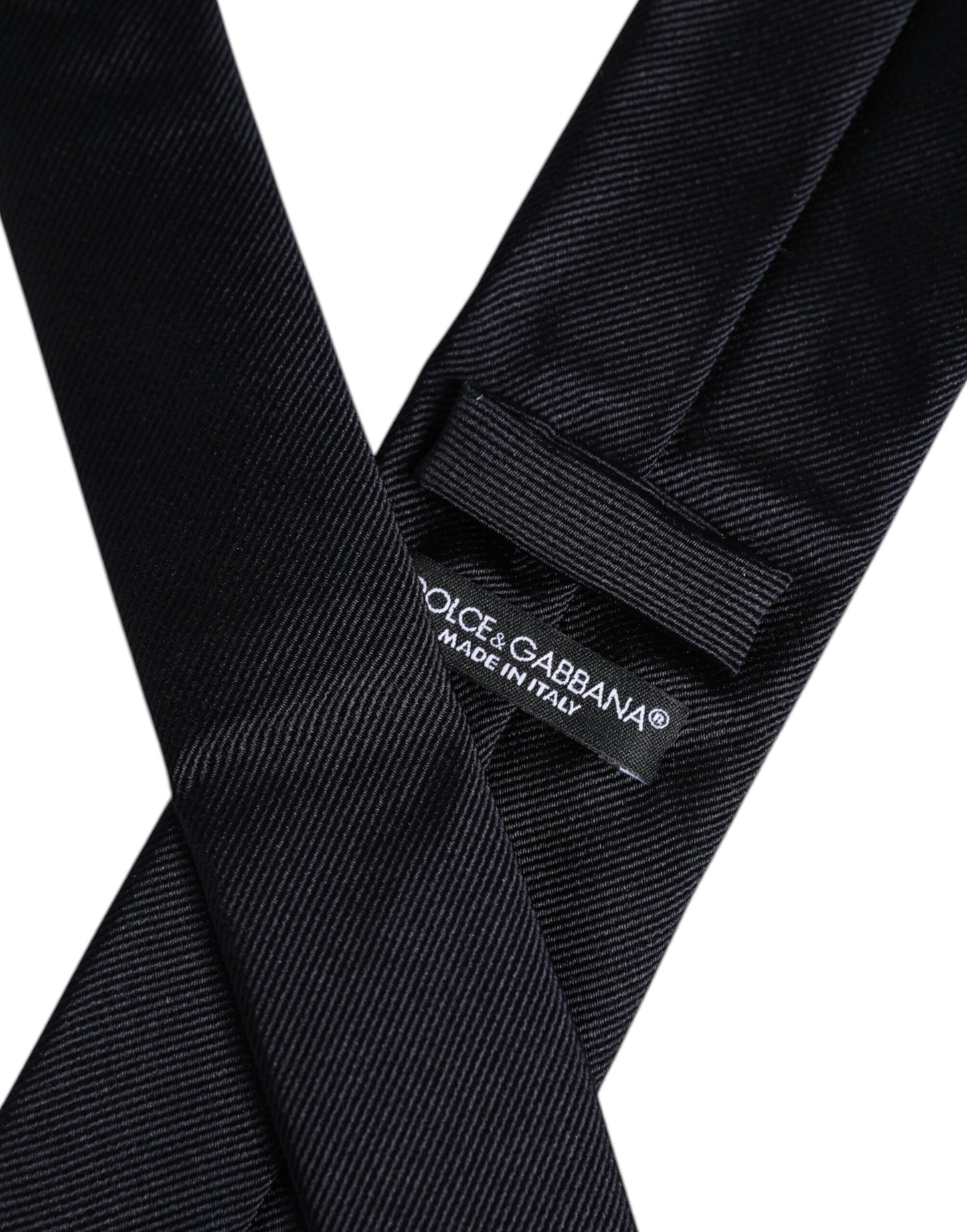 Dolce & Gabbana Dark Blue Silk Adjustable Necktie Tie