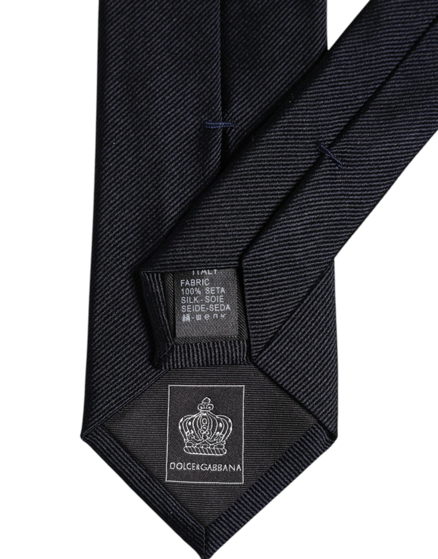 Dolce & Gabbana Dark Blue Silk Adjustable Necktie Tie