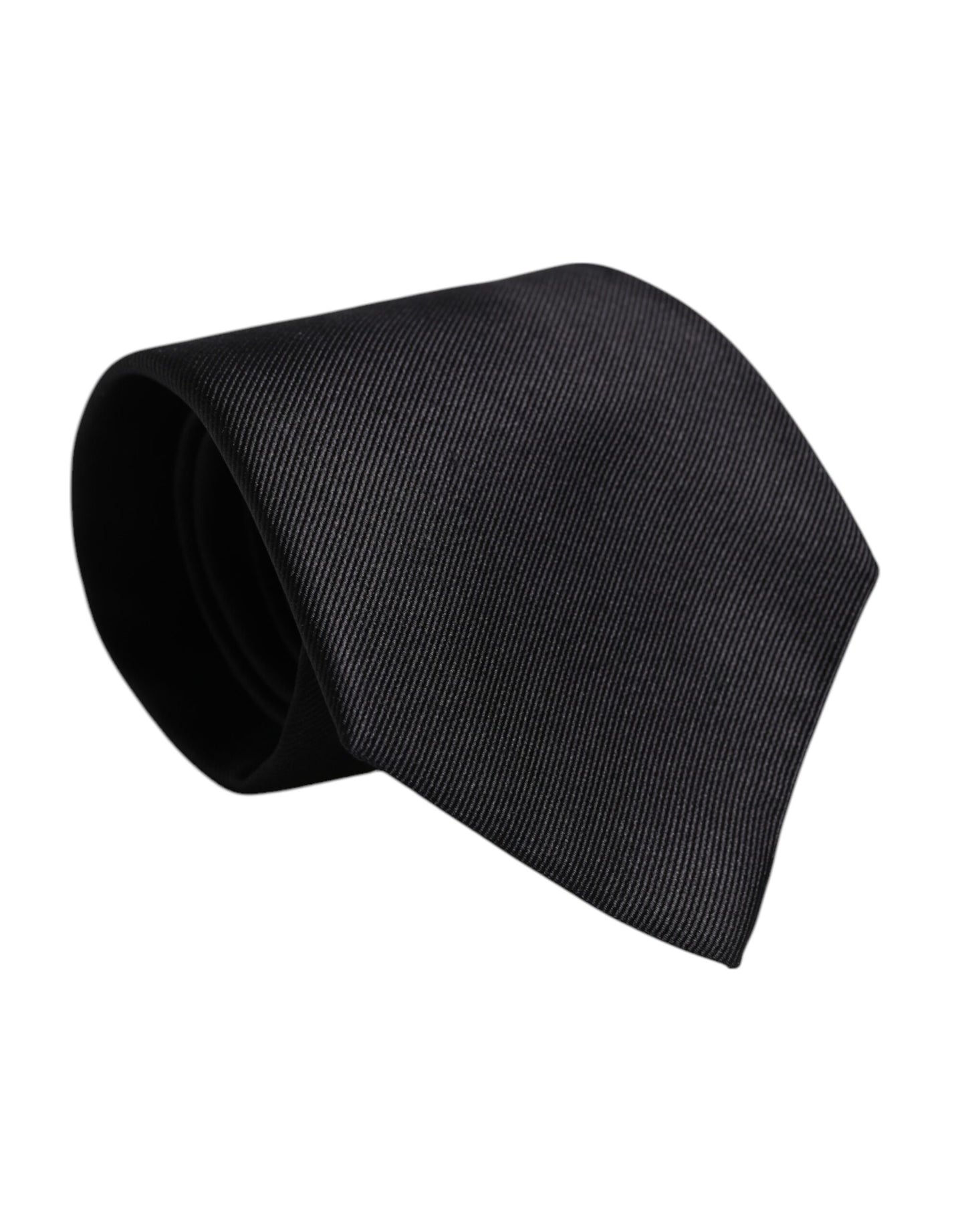 Dolce & Gabbana Black Solid Silk Adjustable Necktie Tie