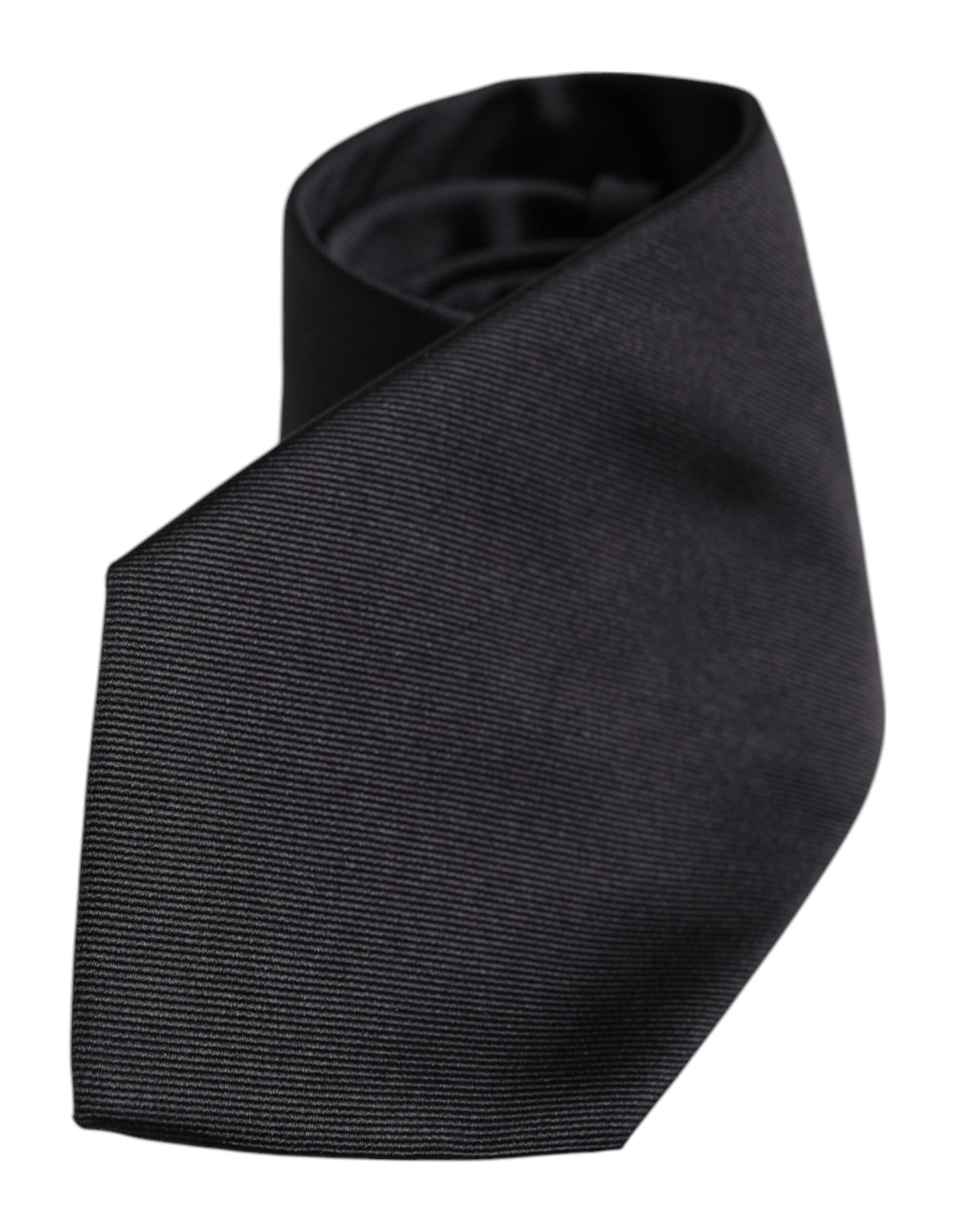 Dolce & Gabbana Black Solid Silk Adjustable Necktie Tie