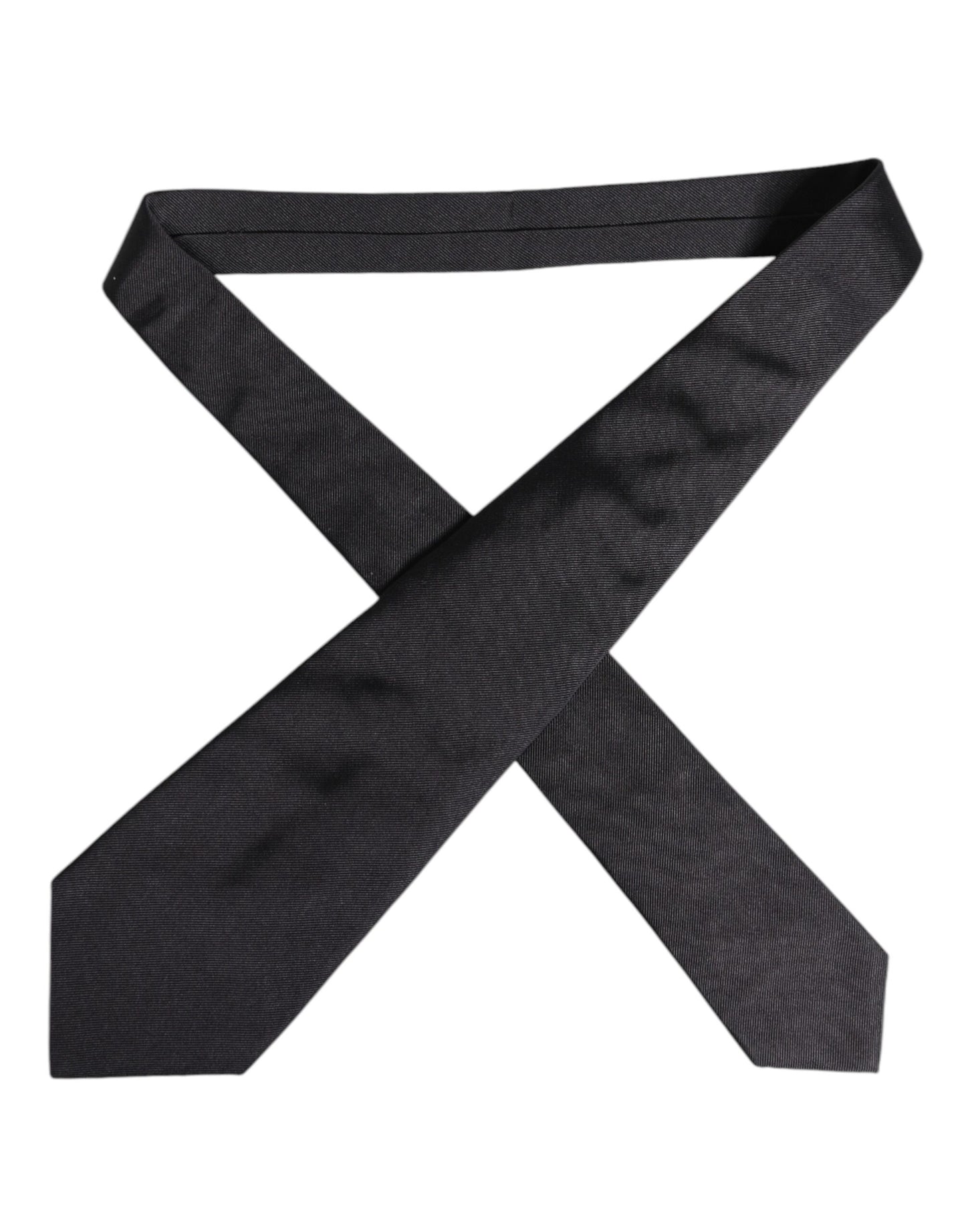 Dolce & Gabbana Black Solid Silk Adjustable Necktie Tie