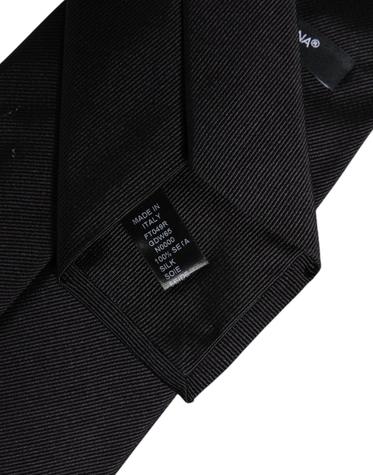 Dolce & Gabbana Black Solid Silk Adjustable Necktie Tie