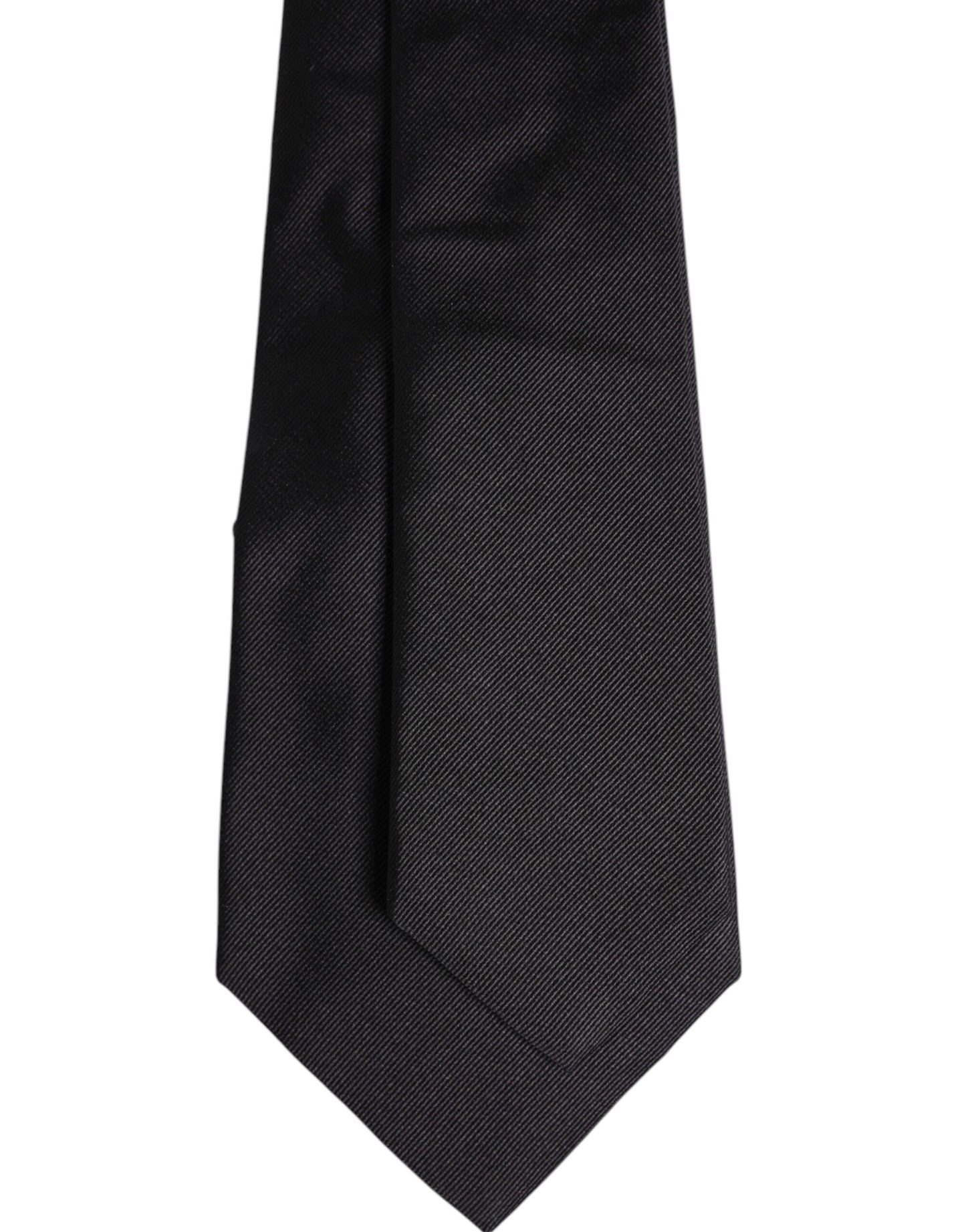 Dolce & Gabbana Black Solid Silk Adjustable Necktie Tie
