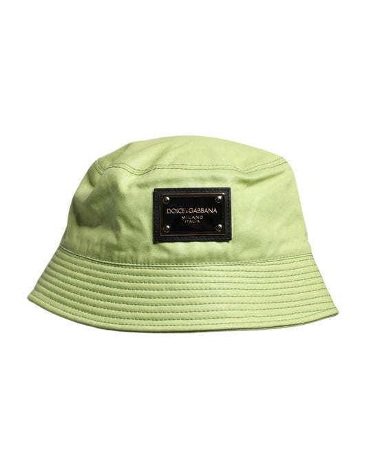 Dolce & Gabbana Green DG Plaque Wide Brim Bucket Hat
