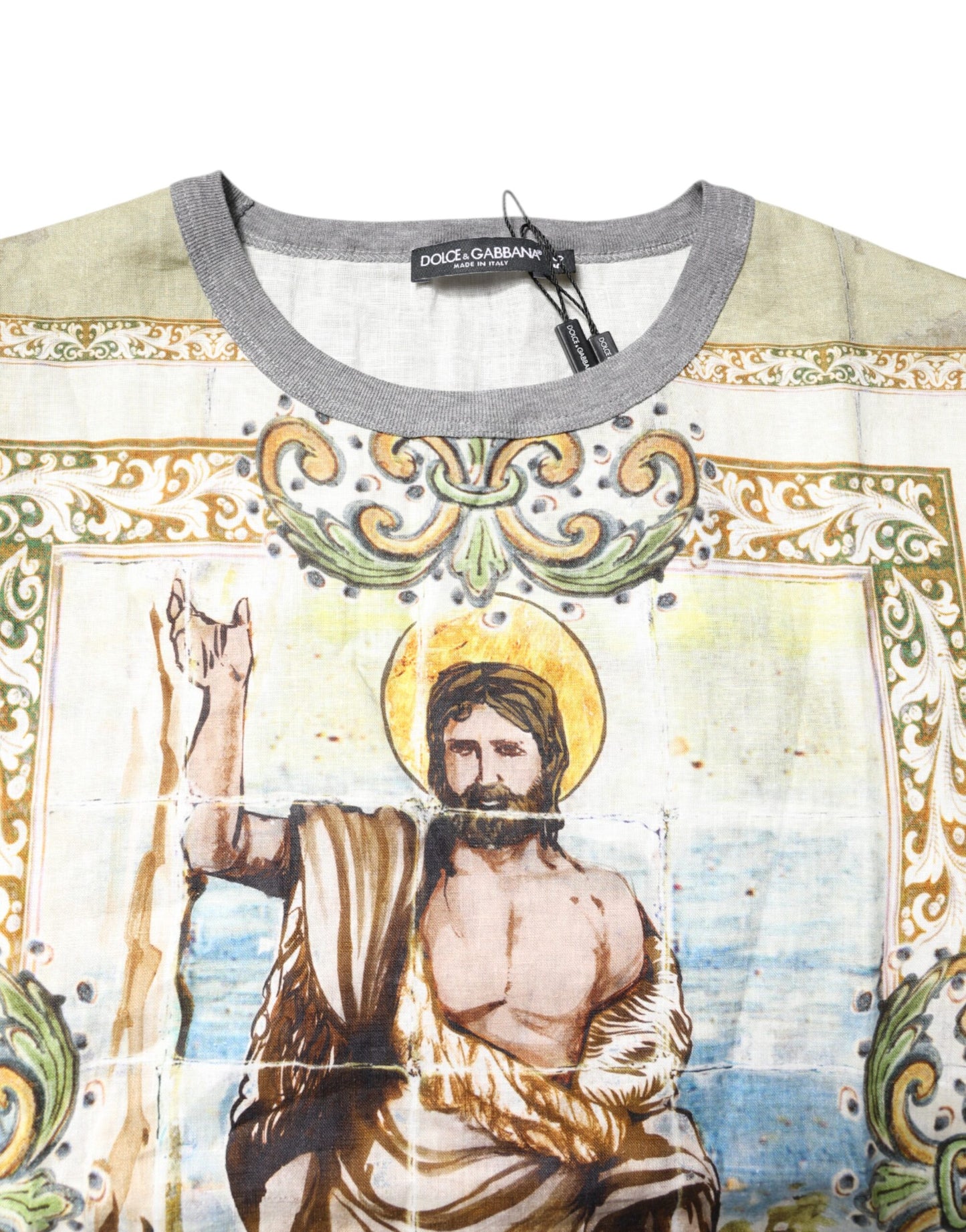 Dolce & Gabbana Religious Print Men Short Sleeves T-shirt