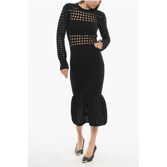 Alexander McQueen Openwork Knitted Trumpet Dress
